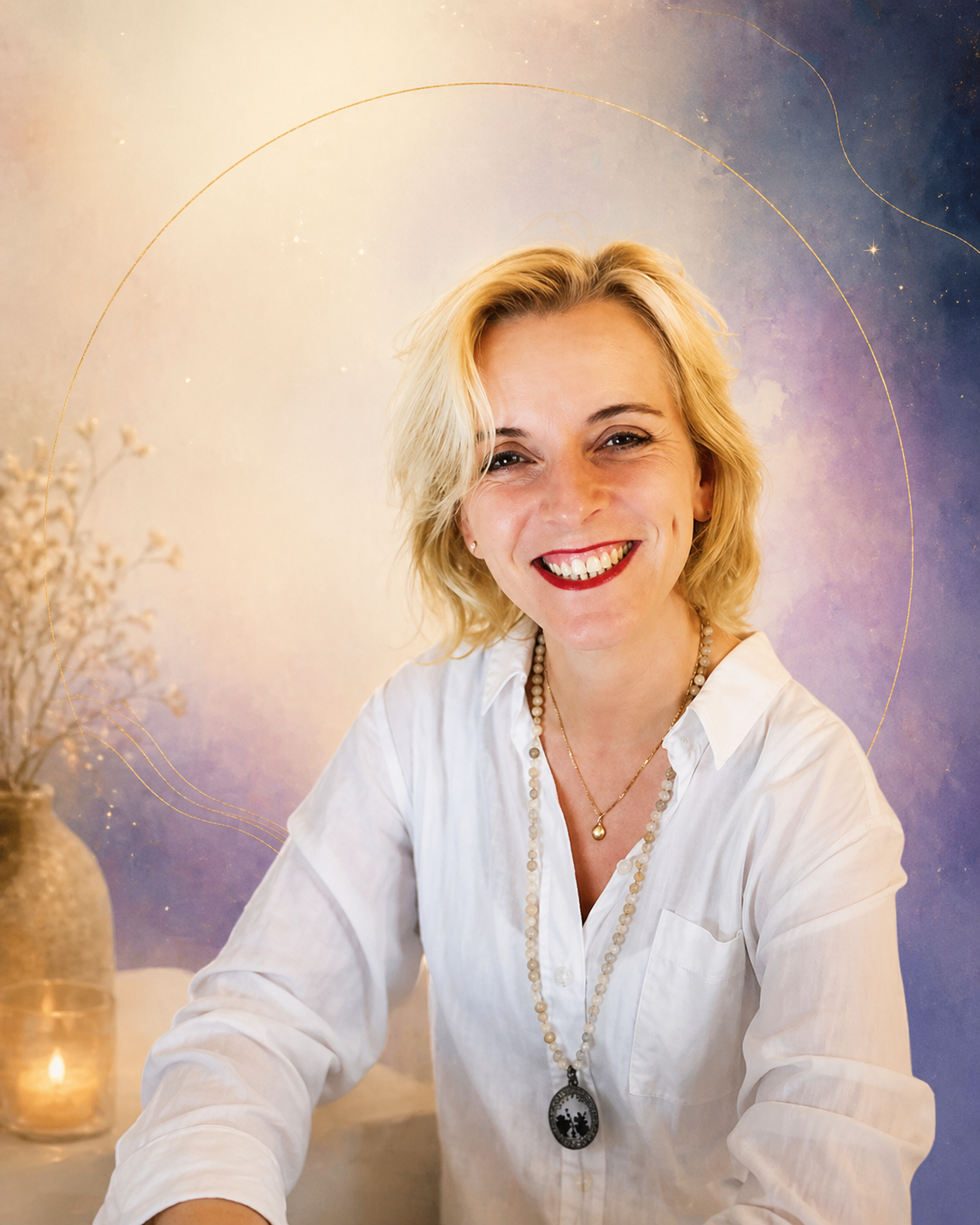 Maren Löffler-Hergert lächelnd im Studio